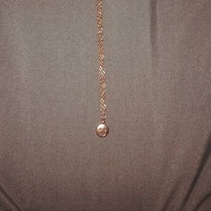 :) smiley face charm with fake golden chain